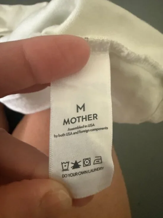 MOTHER The Cropped Itty Bitty Goodie Tee- White/Red/Green Rose- Little Bud- M - Picture 8 of 10